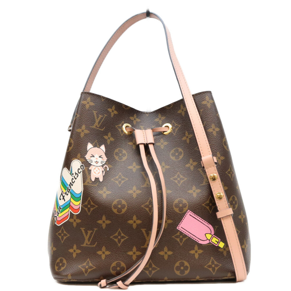 LOUIS VUITTON M44022 Monogram Rose Poudre World Tour Neo Noe MM Shoulder Bag ...